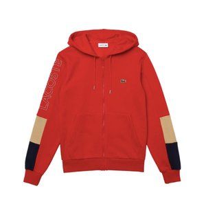 Lacoste Mens Hooded Colorblock Fleece Zip Sweatshirt - SH6886-51-1FU